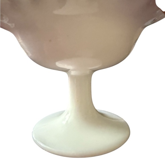 Vintage Fenton Silver Crest Milk Glass Compote Dish - Picture 3 of 8